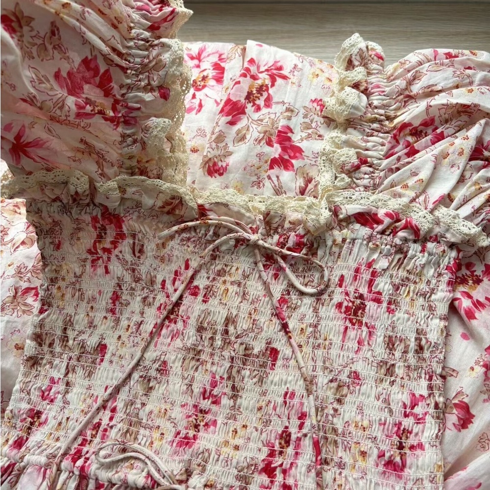 Doen Stanza Smocked Organic Cotton Midi Dress